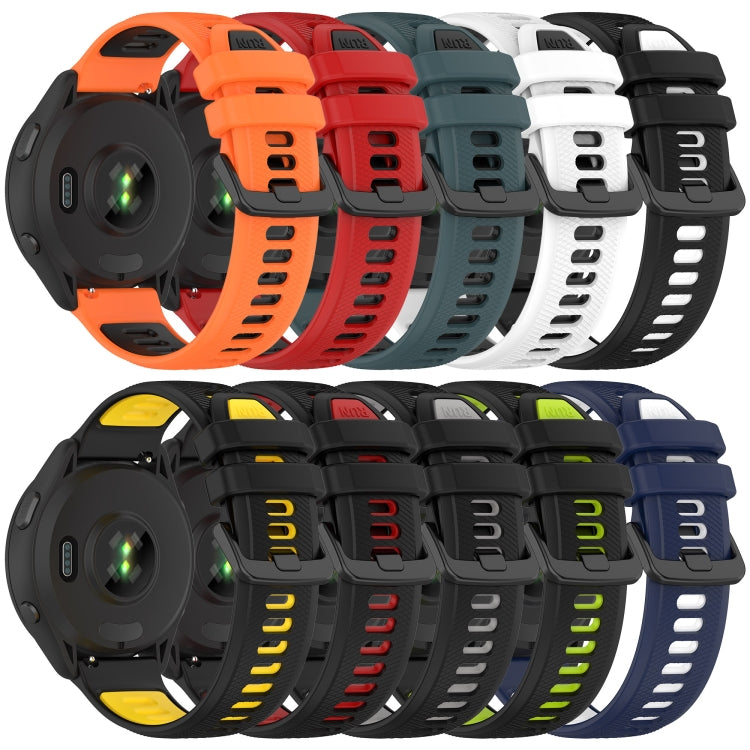 For Garmin Vivomove 3S 18mm Sports Two-Color Silicone Watch Band(Black+Yellow) - Smart Wear by PMC Jewellery | Online Shopping South Africa | PMC Jewellery