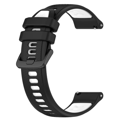 For Garmin Active S 18mm Sports Two-Color Silicone Watch Band(Black+White) - Smart Wear by PMC Jewellery | Online Shopping South Africa | PMC Jewellery
