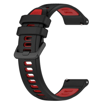 For Garmin Forerunner 255S Music 18mm Sports Two-Color Silicone Watch Band(Black+Red) - Smart Wear by PMC Jewellery | Online Shopping South Africa | PMC Jewellery