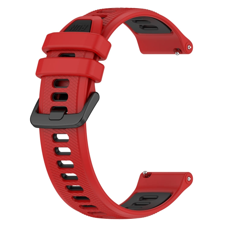 For Garmin Forerunner 55 20mm Sports Two-Color Silicone Watch Band(Red+Black) - Smart Wear by PMC Jewellery | Online Shopping South Africa | PMC Jewellery