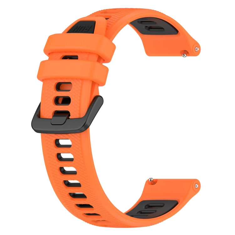 For Garmin Venu 20mm Sports Two-Color Silicone Watch Band(Orange+Black) - Smart Wear by PMC Jewellery | Online Shopping South Africa | PMC Jewellery