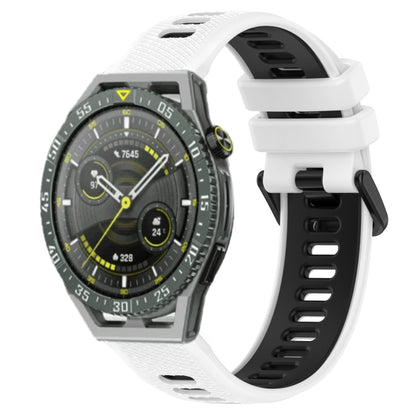 For Huawei Watch GT3 SE 22mm Sports Two-Color Silicone Watch Band(White+Black) - Smart Wear by PMC Jewellery | Online Shopping South Africa | PMC Jewellery