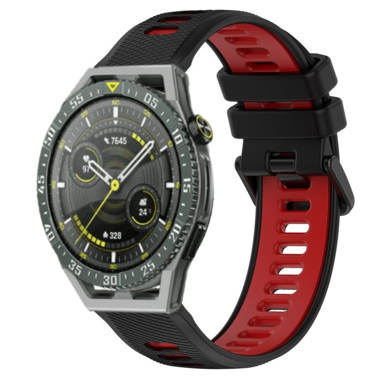 For Huawei Watch GT3 SE 22mm Sports Two-Color Silicone Watch Band(Black+Red) - Smart Wear by PMC Jewellery | Online Shopping South Africa | PMC Jewellery