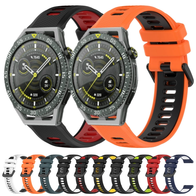 For Honor Magic Watch 2 46mm 22mm Sports Two-Color Silicone Watch Band(Black+Grey) - Smart Wear by PMC Jewellery | Online Shopping South Africa | PMC Jewellery