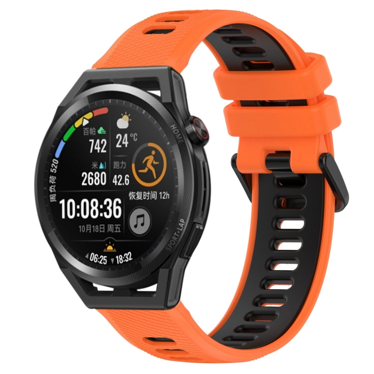 For Huawei Watch GT Runner 22mm Sports Two-Color Silicone Watch Band(Orange+Black) - Smart Wear by PMC Jewellery | Online Shopping South Africa | PMC Jewellery