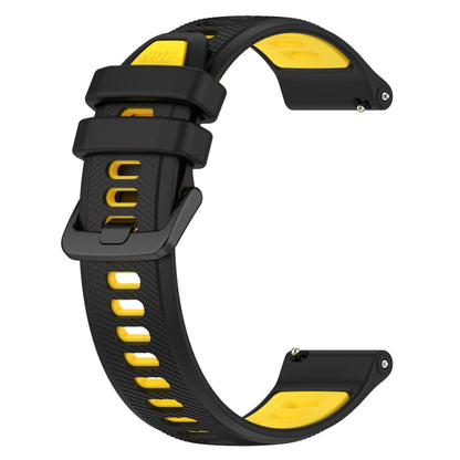 For Huawei Watch GT Runner 22mm Sports Two-Color Silicone Watch Band(Black+Yellow) -  by PMC Jewellery | Online Shopping South Africa | PMC Jewellery