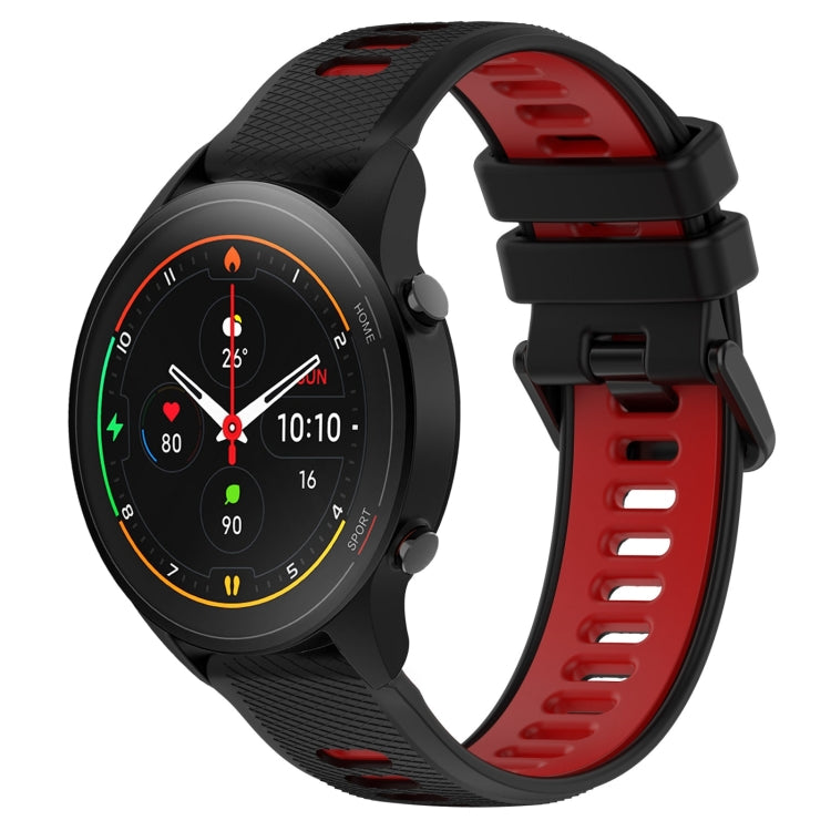 For Xiaomi MI Watch S1 Pro 22mm Sports Two-Color Silicone Watch Band(Black+Red) - Smart Wear by PMC Jewellery | Online Shopping South Africa | PMC Jewellery