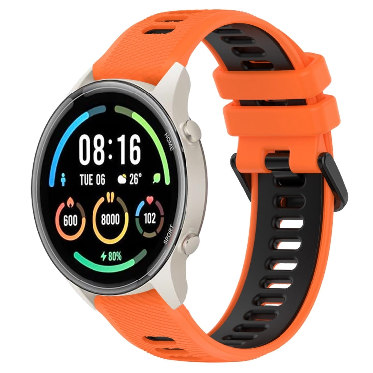 For Xiaomi MI Watch Sport 22mm Sports Two-Color Silicone Watch Band(Orange+Black) - Smart Wear by PMC Jewellery | Online Shopping South Africa | PMC Jewellery