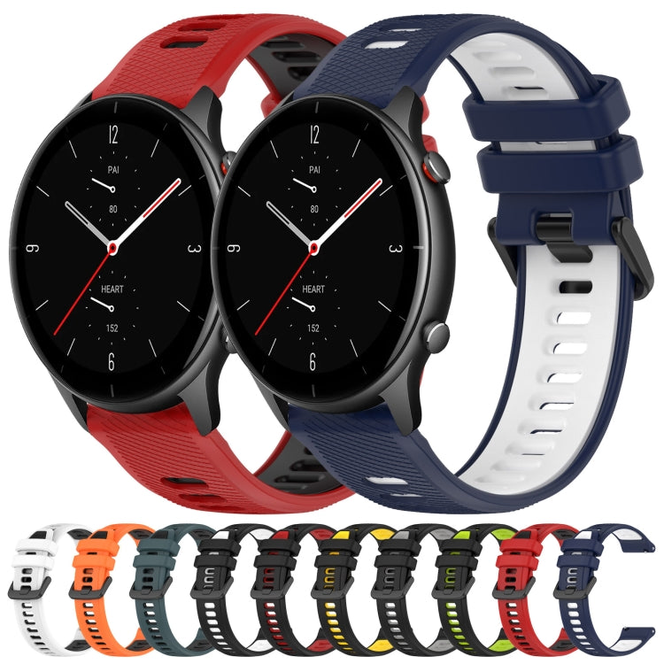 For Amazfit GTR 2e 22MM Sports Two-Color Silicone Watch Band(Black+Red) -  by PMC Jewellery | Online Shopping South Africa | PMC Jewellery