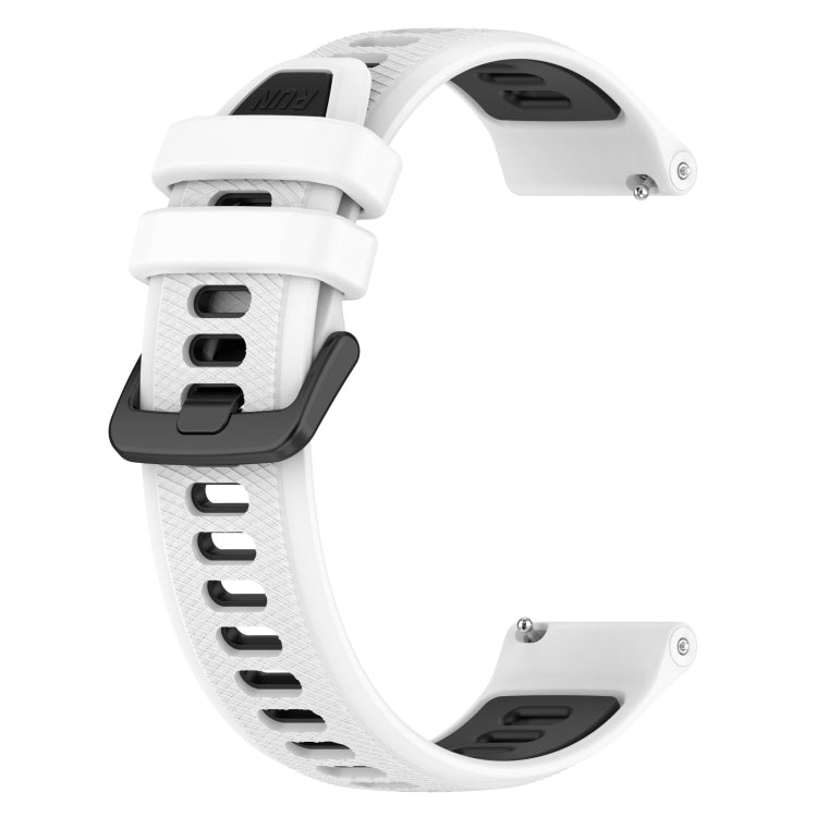 For Amazfit GTR 47mm 22MM Sports Two-Color Silicone Watch Band(White+Black) - Smart Wear by PMC Jewellery | Online Shopping South Africa | PMC Jewellery