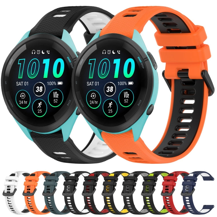For Garmin Venu 2 22mm Sports Two-Color Silicone Watch Band(Black+Grey) - Smart Wear by PMC Jewellery | Online Shopping South Africa | PMC Jewellery
