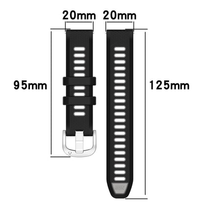 For Honor Watch ES 20mm Sports Two-Color Steel Buckle Silicone Watch Band(Starlight+Black) - Smart Wear by PMC Jewellery | Online Shopping South Africa | PMC Jewellery