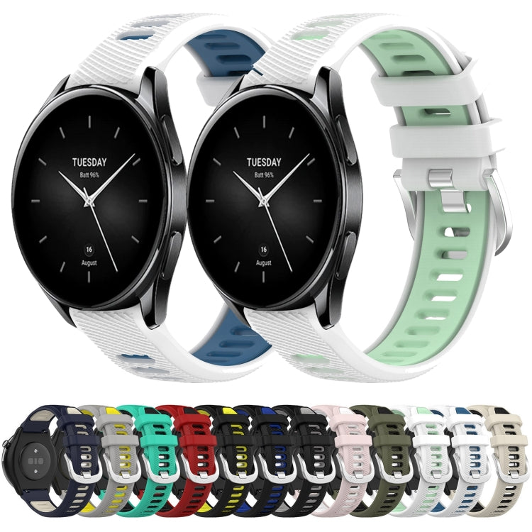 For Xiaomi Watch S2 42mm 22mm Sports Two-Color Steel Buckle Silicone Watch Band(Starlight+Black) - Smart Wear by PMC Jewellery | Online Shopping South Africa | PMC Jewellery