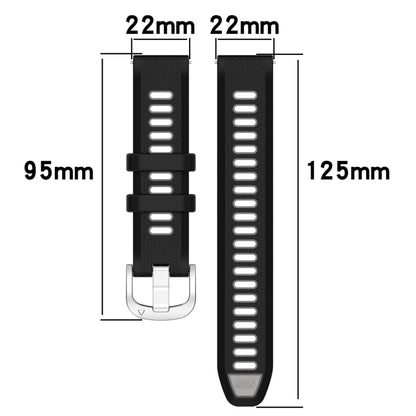 For Xiaomi Haylou RT2 LS10 22mm Sports Two-Color Steel Buckle Silicone Watch Band(White+Teal) - Smart Wear by PMC Jewellery | Online Shopping South Africa | PMC Jewellery
