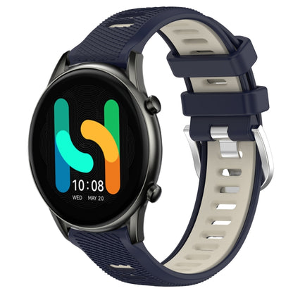 For Xiaomi MI Watch Color 22mm Sports Two-Color Steel Buckle Silicone Watch Band(Midnight Blue+Starlight) - Smart Wear by PMC Jewellery | Online Shopping South Africa | PMC Jewellery
