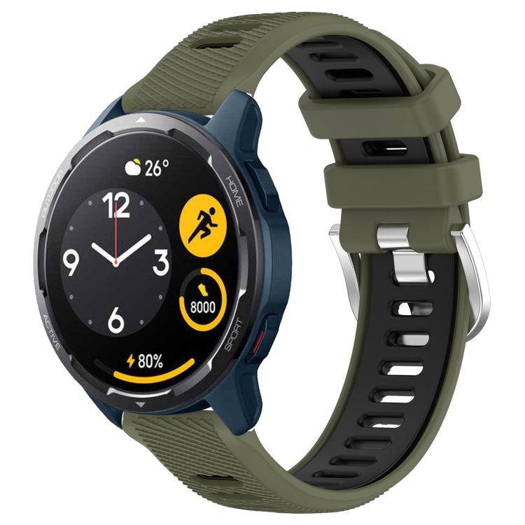 For  Xiaomi Haylou RS4 LS12 22mm Sports Two-Color Steel Buckle Silicone Watch Band(Army Green+Black) - Smart Wear by PMC Jewellery | Online Shopping South Africa | PMC Jewellery