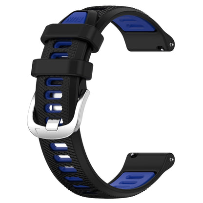 For  Xiaomi Haylou RS4 LS12 22mm Sports Two-Color Steel Buckle Silicone Watch Band(Black+Blue) - Smart Wear by PMC Jewellery | Online Shopping South Africa | PMC Jewellery