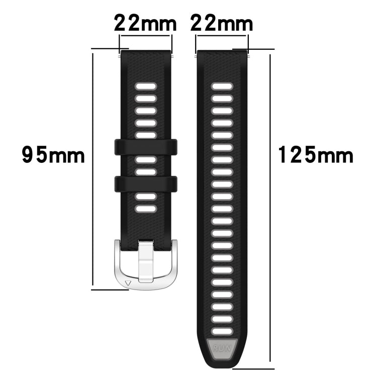 For Amazfit GTR 4 22mm Cross Texture Two Color Silicone Steel Buckle Watch Band(Starlight+Black) -  by PMC Jewellery | Online Shopping South Africa | PMC Jewellery