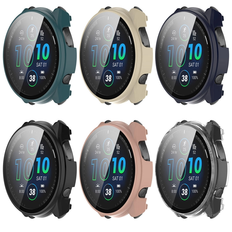 For Garmin Forerunner 965 PC + Toughened Film Integrated Watch Protective Case(Blue) - Smart Wear by PMC TechLife | Online Shopping South Africa | PMC TechLife