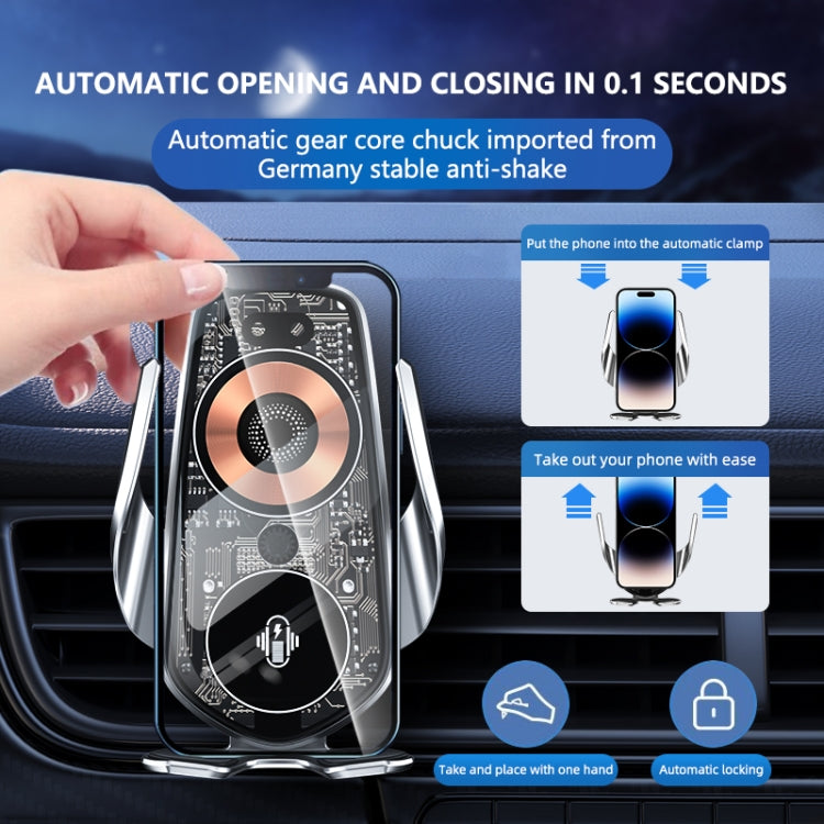 Q8 Universal Air Vent Mount Magnetic Mobile Phone Wireless Charging Car Holder without Start Button(Black) - Wireless Charger Holders by PMC TechLife | Online Shopping South Africa | PMC TechLife