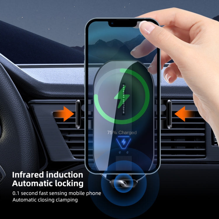 A9 Car 15W Fast Charging Magnetic Auto Sensitive QI Wireless Charger - Wireless Charger Holders by PMC TechLife | Online Shopping South Africa | PMC TechLife