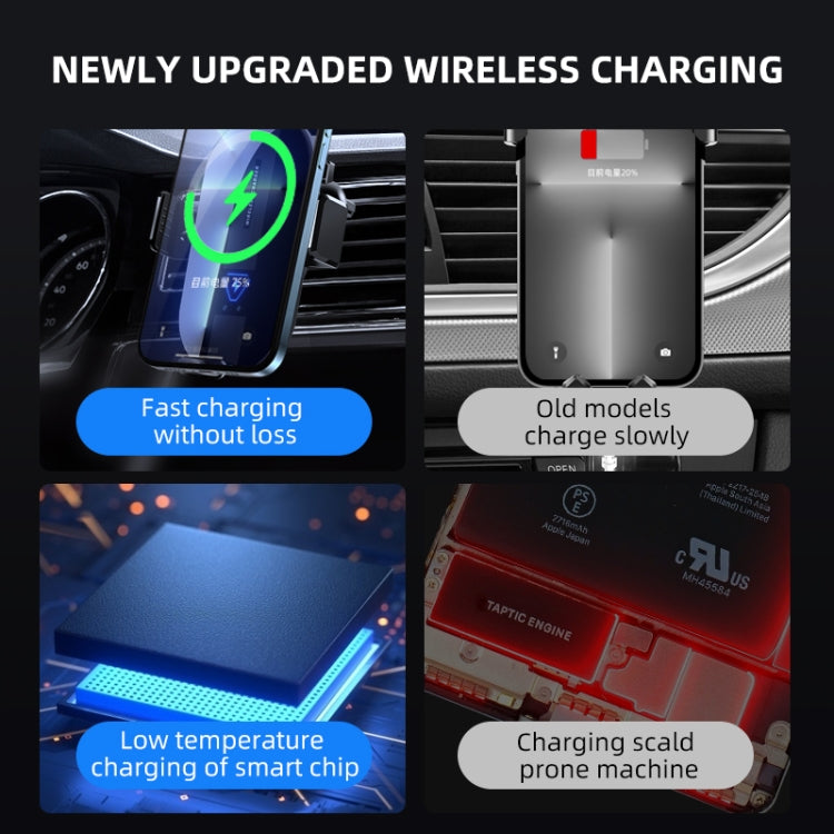 A9 Car 15W Fast Charging Magnetic Auto Sensitive QI Wireless Charger - Wireless Charger Holders by PMC TechLife | Online Shopping South Africa | PMC TechLife
