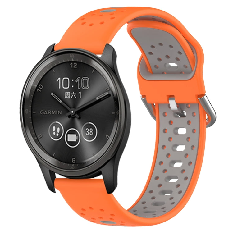 For GarminMove Trend 20mm Breathable Two-Color Silicone Watch Band(Orange+Grey) - Watch Bands by PMC TechLife | Online Shopping South Africa | PMC TechLife