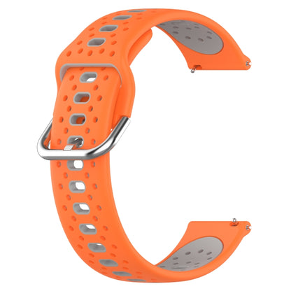 For Garmin Vivoactive3 Music 20mm Breathable Two-Color Silicone Watch Band(Orange+Grey) - Watch Bands by PMC Jewellery | Online Shopping South Africa | PMC Jewellery