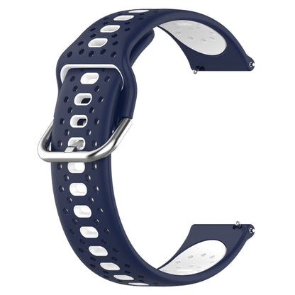 For Garmin Vivoactive3 Music 20mm Breathable Two-Color Silicone Watch Band(Midnight Blue+White) - Watch Bands by PMC Jewellery | Online Shopping South Africa | PMC Jewellery