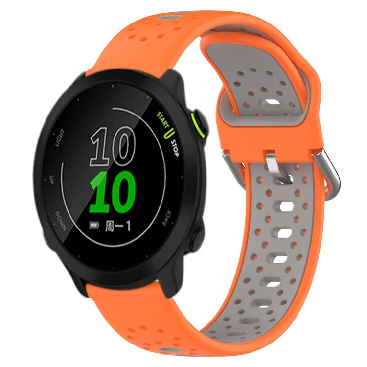 For Garmin Forerunner 158 20mm Breathable Two-Color Silicone Watch Band(Orange+Grey) - Watch Bands by PMC Jewellery | Online Shopping South Africa | PMC Jewellery