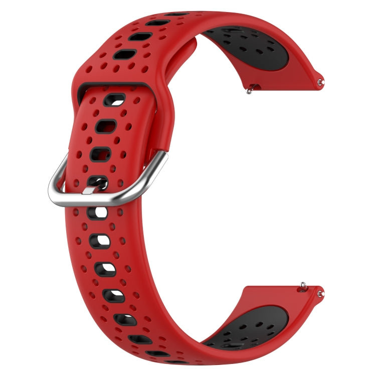 For Samsung Galaxy Watch 5 44mm 20mm Breathable Two-Color Silicone Watch Band(Red+Black) - Watch Bands by PMC Jewellery | Online Shopping South Africa | PMC Jewellery