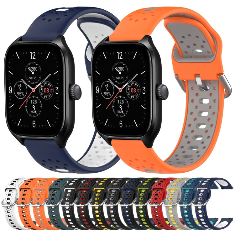 For Amazfit Pop Pro 20mm Breathable Two-Color Silicone Watch Band(Red+Black) -  by PMC TechLife | Online Shopping South Africa | PMC TechLife