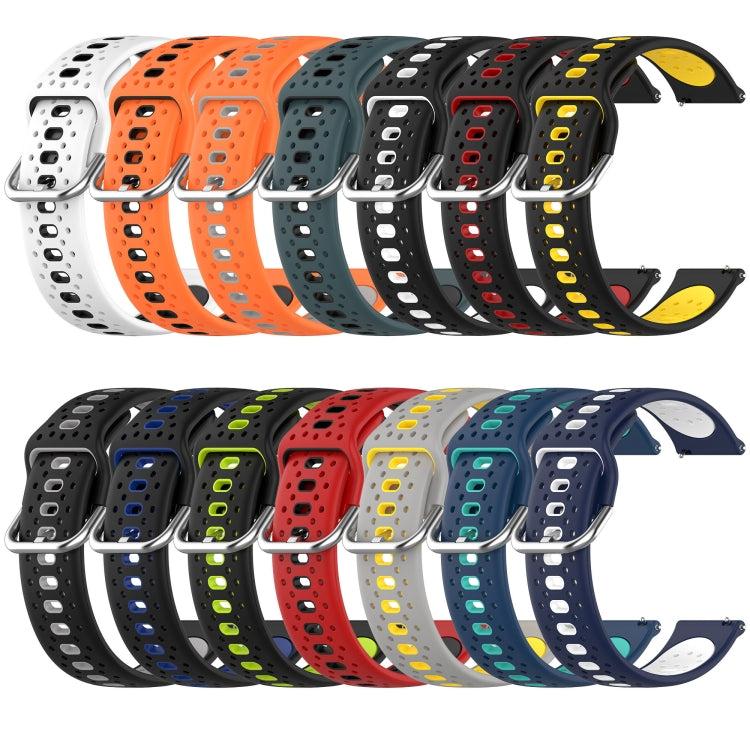 For Amazfit GTS 3 20mm Breathable Two-Color Silicone Watch Band(White+Black) -  by PMC TechLife | Online Shopping South Africa | PMC TechLife