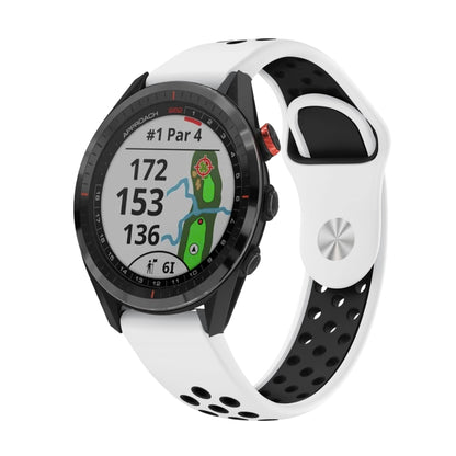 For Garmin Approach S62 22mm Sports Breathable Silicone Watch Band(White+Black) -  by PMC Jewellery | Online Shopping South Africa | PMC Jewellery