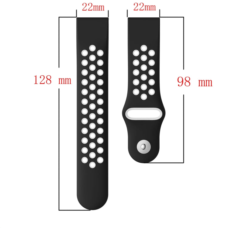 For Garmin Approach S62 22mm Sports Breathable Silicone Watch Band(White+Black) -  by PMC Jewellery | Online Shopping South Africa | PMC Jewellery