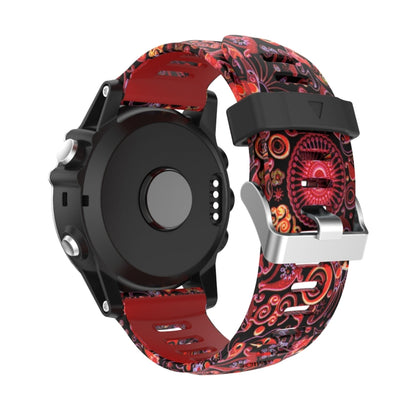 For Garmin Enduro 26mm Camouflage Printed Silicone Watch Band(Red+Jellyfish Camouflage) -  by PMC Jewellery | Online Shopping South Africa | PMC Jewellery