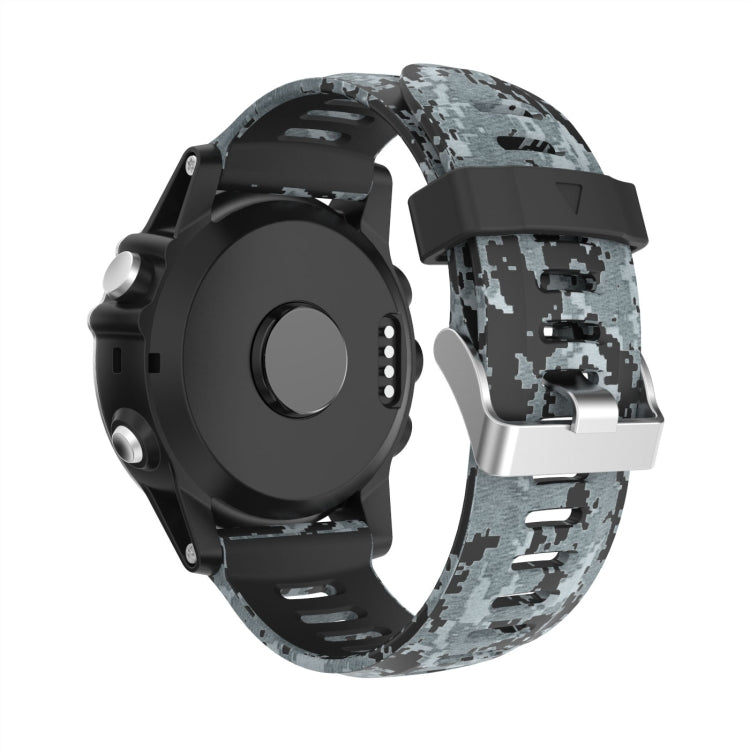 For Garmin Fenix 6X Pro 26mm Camouflage Printed Silicone Watch Band(Black+Digital  Camouflage) -  by PMC Jewellery | Online Shopping South Africa | PMC Jewellery