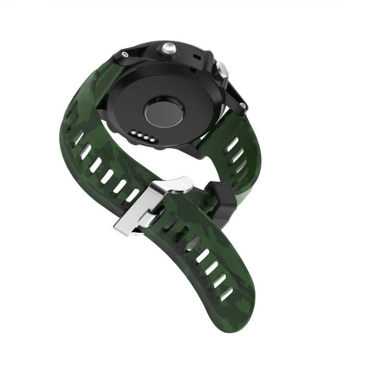 For Garmin Tactix 7 26mm Camouflage Printed Silicone Watch Band(Grey+Army Camouflage) -  by PMC Jewellery | Online Shopping South Africa | PMC Jewellery