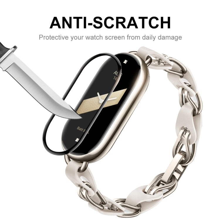 For Xiaomi Mi Band 8 ENKAY Hat-Prince 2 in 1 Set Full Coverage Screen Protector + Elastic Braided Nylon Watch Band(Blue) - Watch Bands by ENKAY | Online Shopping South Africa | PMC TechLife | Buy Now Pay Later Mobicred