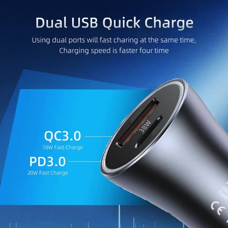 P20 38W PD3.0 20W + QC3.0 USB Safety Hammer Car Charger(Red) - Car Charger by PMC TechLife | Online Shopping South Africa | PMC TechLife