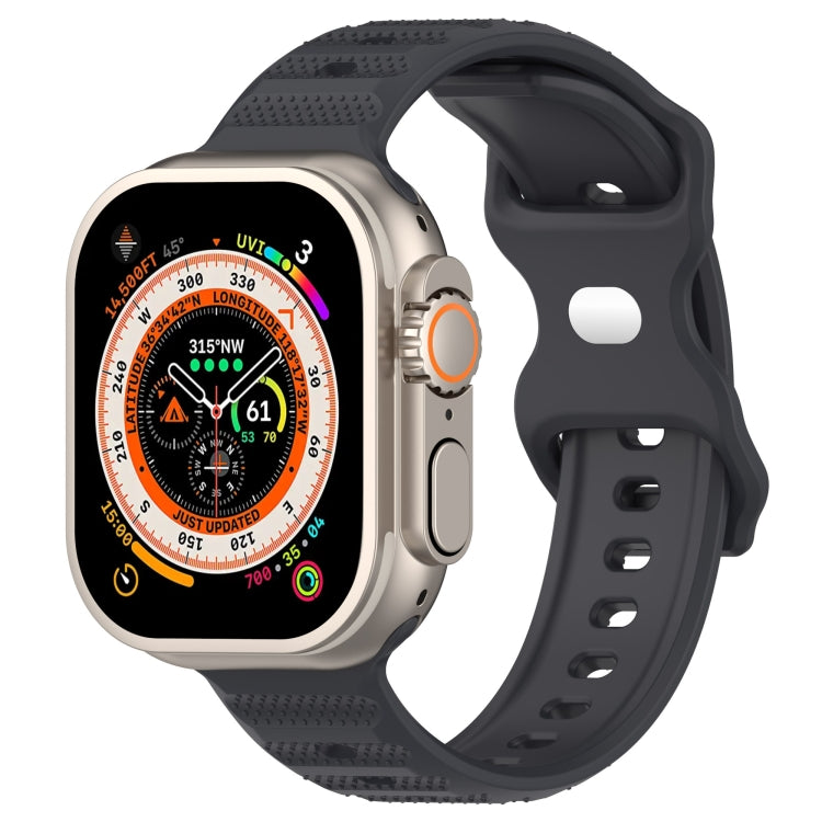 For Apple Watch SE 2022 44mm Reverse Buckle Dot Texture Silicone Watch Band(Dark Gray) - Watch Bands by PMC TechLife | Online Shopping South Africa | PMC TechLife
