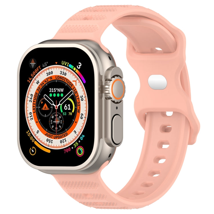 For Apple Watch 6 40mm Reverse Buckle Dot Texture Silicone Watch Band(Pink) - Watch Bands by PMC TechLife | Online Shopping South Africa | PMC TechLife