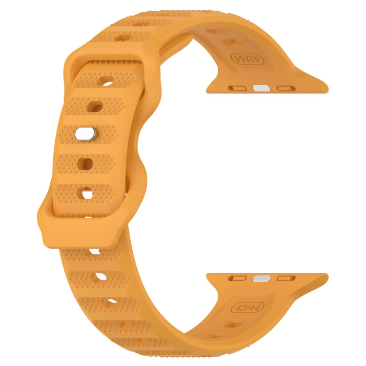 For Apple Watch 5 40mm Reverse Buckle Dot Texture Silicone Watch Band(Yellow) - Watch Bands by PMC TechLife | Online Shopping South Africa | PMC TechLife