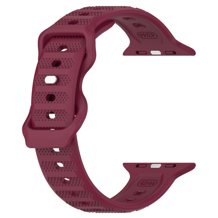 For Apple Watch 5 40mm Reverse Buckle Dot Texture Silicone Watch Band(Wine Red) - Watch Bands by PMC TechLife | Online Shopping South Africa | PMC TechLife
