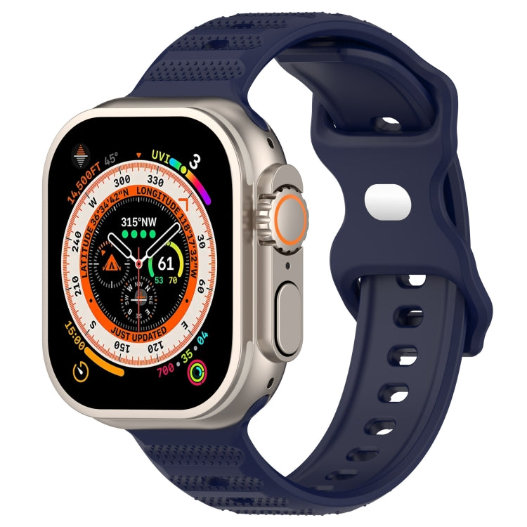 For Apple Watch 5 40mm Reverse Buckle Dot Texture Silicone Watch Band(Midnight Blue) - Watch Bands by PMC Jewellery | Online Shopping South Africa | PMC Jewellery