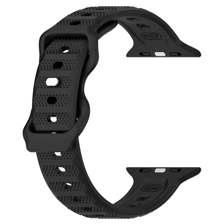 For Apple Watch 4 44mm Reverse Buckle Dot Texture Silicone Watch Band(Black) - Watch Bands by PMC TechLife | Online Shopping South Africa | PMC TechLife