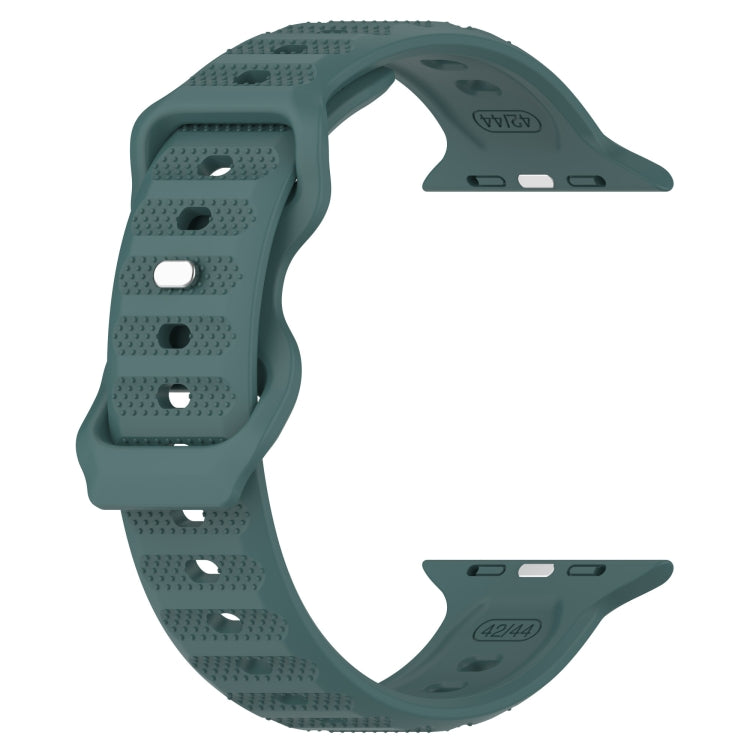 For Apple Watch 2 42mm Reverse Buckle Dot Texture Silicone Watch Band(Olive Green) - Watch Bands by PMC TechLife | Online Shopping South Africa | PMC TechLife
