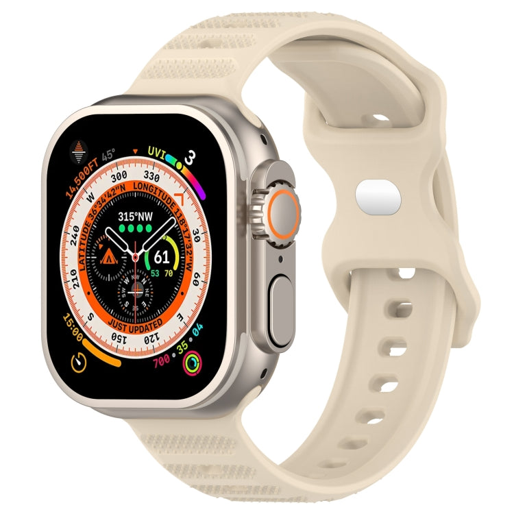 For Apple Watch 2 38mm Reverse Buckle Dot Texture Silicone Watch Band(Khaki) - Watch Bands by PMC TechLife | Online Shopping South Africa | PMC TechLife