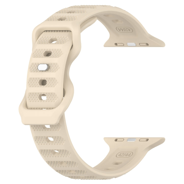 For Apple Watch 2 38mm Reverse Buckle Dot Texture Silicone Watch Band(Khaki) - Watch Bands by PMC TechLife | Online Shopping South Africa | PMC TechLife