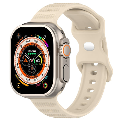 For Apple Watch 42mm Reverse Buckle Dot Texture Silicone Watch Band(Khaki) - Watch Bands by PMC Jewellery | Online Shopping South Africa | PMC Jewellery